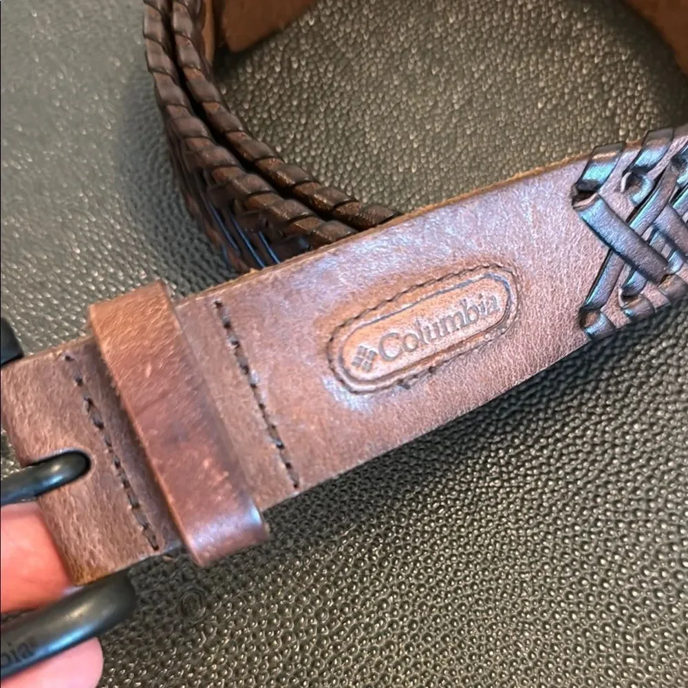 Columbia Men's Brown Leather Braided Belt size 44